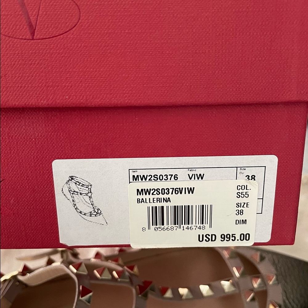 VALENTINO ROCKSTUD LEATHER FLATS - Picture 12 of 16
